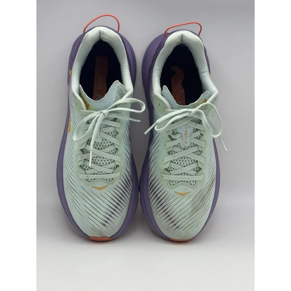 Hoka One One Rincon 3 Blue Glass Chalk Violet Running Walking Shoes Women's 10B